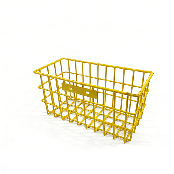 黄色注塑包胶自行车收纳筐
