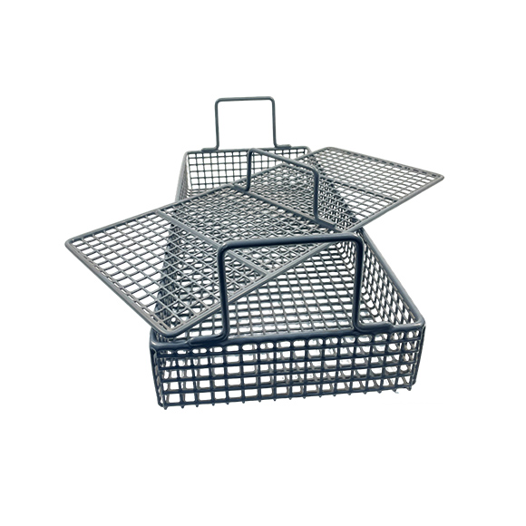 带盖包胶不锈钢储物筐